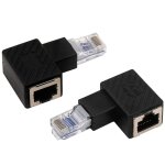 Kalanka - 2 pices adaptateur ethernet  90 degrs, connecteur lan rj45  angle gauche et droit, connecteur ...