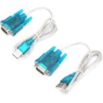 Kalanka - 2 pices adaptateur usb vers srie rs232 cble usb srie  9 broches cble convertisseur usb ...