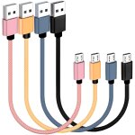 Kalanka - 20cm court cble micro usb pack de 4, usb 2. 0 a vers micro b nylon tress cble de charge ...