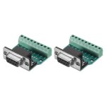 Kalanka - 2pcs connecteur d - sub db9 breakout board 9 broches 2 ranges femelle port srie rs232 terminal ...