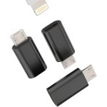 Kalanka - lot de 3 adaptateurs de chargeur lightning femelle vers micro usb mle (3 pack) cble de charge ...