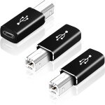 Kalanka - 3 pices adaptateur usb b vers usb c, convertisseur type c femelle vers midi compatible avec ...