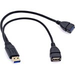 Kalanka - 30cm cble y d'extension rpartiteur usb a 2 ports adaptateur usb mle vers 3. 0 et 2. 0 a ...