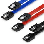 Kalanka - 3x 50cm sata 3 nylon cble set cbles de donns 6 gbit / s cbles de branchement carte mre ...