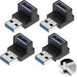 Kalanka - lot de 4 adaptateurs usb 3. 0  angle droit - adaptateur 3. 0 type a mle vers usb - a femelle ...