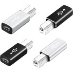 Kalanka - lot de 4 adaptateurs usb c vers usb b femelle pour imprimante mle, compatible avec midi, imprimante ...