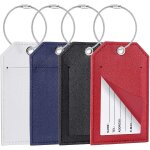 Kalanka - 4 etiquettes  bagages en pu, avec carte d'information personnelle, etiquette pour valises ...