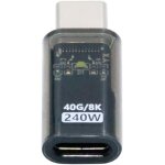 Kalanka - 40 gbps type c usb4 mle  femelle, rallonge 240 w de puissance, led transparente, donnes ...