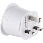 Kalanka - 70053 adaptateur de voyage france / europe vers uk 2 broches europe vers 3 broches uk, white ...