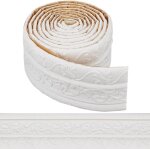 Kalanka - 90 x 3 pouce moulure peler et coller garniture en mousse flexible autocollants de plinthes ...