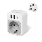 Kalanka - adaptateur afrique du sud, prise afrique du sud avec 1 usb c et 2 usb a, adaptateur namibie ...