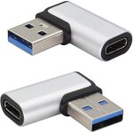 Kalanka - adaptateur  angle droit 90 degrs usb 3. 0 a mle vers usb type c femelle(otg) pour pc, ordinateur ...
