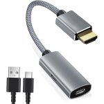 Kalanka - adaptateur câble hdmi mâle vers usbc femelle avec cordon type c, convertisseur d'entrée usb ... Kalanka - adaptateur câble hdmi mâle vers usbc femelle avec cordon type c, convertisseur d'entrée usb ...