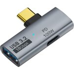 Kalanka - adaptateur de charge otg usb c 1 en 2 - mle vers femelle et usb3. 2 femelle - connecteur angle ...