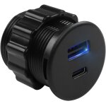 Kalanka - adaptateur de charge rapide usb c et usb - 15 w - type c + usb a - montage intgr - connecteur ...