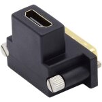 Kalanka - adaptateur dvi mle vers hdmi femelle coud vers le haut 4k 90 degrs, convertisseur et extension ...