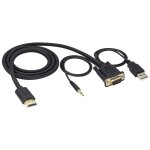 Kalanka - adaptateur hdmi mle vers vga mle full hd 4k 1080p, avec cble usb / 3, 5mm, cble audio et ...
