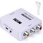 Kalanka - adaptateur rca vers hdmi, 1080p rca composite cvbs av vers hdmi convertisseur vido audio supportant ...