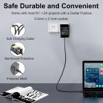 Kalanka - adaptateur secteur d'alimentation eu plug - transformateur 6v 2a avec connecteur 5. 5mm x 2. ...
