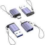 Kalanka - adaptateur usb c vers usb 3. 0 otg 4 pack, convertisseur type a mle vers type c femelle 5gbps, ...
