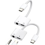 Kalanka - adaptateur usb c vers ecouteur 3. 5mm cable jack 2en1(lot de 2)casque chargeur ecouteur audio ...