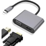 Kalanka - adaptateur usb - c vers hdmi et vga [4k uhd / 1080p 60hz]double ecran pour macbook, matebook, ...