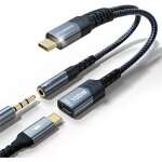 Kalanka - adaptateur usb c vers jack 3, 5 mm avec charge rapide pd 100 w, prise type c usbc vers aux ...