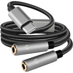 Kalanka - adaptateur usb c vers jack 3, 5 mm adaptateur double jack type c audio splitter usbc vers 3. ...