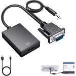 Kalanka - adaptateur vga vers hdmi avec audio, 1080p hdmi femelle vers vga mâle, 0, 5 m, alimenté par ... Kalanka - adaptateur vga vers hdmi avec audio, 1080p hdmi femelle vers vga mâle, 0, 5 m, alimenté par ...