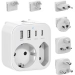 Kalanka - adaptateur de voyage universel, prise de voyage universelle avec 2 ports usb a et 2 ports usb ... Kalanka - adaptateur de voyage universel, prise de voyage universelle avec 2 ports usb a et 2 ports usb ...
