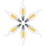 Kalanka - ampoules  led e14 4w filament bougie ampoule blanc chaud 2700k, 400lm, 40w equivalent, non ...
