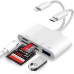 Kalanka - [apple mfi certified] lecteur cartes sd pour iphone, 4en1 lecteur de carte mmoire usbc lightning ...