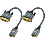 Kalanka - câble adaptateur hdmi vers vga 0, 3m lot de 2, câble extension hdmi femelle vers vga mâle tressé ... Kalanka - câble adaptateur hdmi vers vga 0, 3m lot de 2, câble extension hdmi femelle vers vga mâle tressé ...