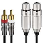 Kalanka - cble audio hifi asymtrique 2 rca mle vers 2 xlr femelle - double xlr vers rca stro d'interconne ...