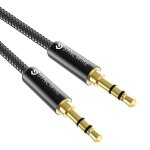Kalanka - cble auxiliaire 3, 5 mm (3 m), cble audio auxiliaire tress en nylon, adaptateur mle  mle, ...
