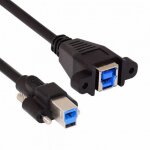 Kalanka - câble double vis moletées usb 3. 0 montage sur panneau arrière b mâle vers femelle b cordon ... Kalanka - câble double vis moletées usb 3. 0 montage sur panneau arrière b mâle vers femelle b cordon ...
