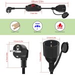 Kalanka - câble d'extension 16a / 250v shucko à 90 degrés avec interrupteur extérieur, prise de sécurité ... Kalanka - câble d'extension 16a / 250v shucko à 90 degrés avec interrupteur extérieur, prise de sécurité ...
