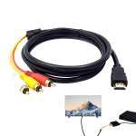 Kalanka - cble hdm1 vers rca, adaptateur hdm1 rca, pour audio vido tv hdtv lecteur dvd - 1, 5 m