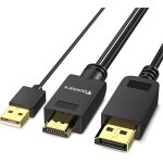 Kalanka - câble hdmi vers displayport, 4k@60hz cable hdmi vers dp avec usb / audio, câble hdmi à display ... Kalanka - câble hdmi vers displayport, 4k@60hz cable hdmi vers dp avec usb / audio, câble hdmi à display ...