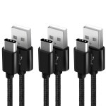 Kalanka - cable usb type c [1m + 2m + 2m / lot de 3] cable usb c nylon tress charge rapide chargeur ...