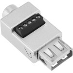 Kalanka - connecteur usb 2. 0 femelle vers bornier  5 broches botier mtallique adaptateur usb 2. 0 ...
