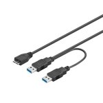 Kalanka - dual usb 3. 0 data and power cable 2 x usb male to micro usb b compatible with wii u ps4 xbox ...