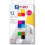Kalanka - fimo soft, assortiment de 12 demi - pains de pte fimo aux couleurs vives assorties, pte  ...