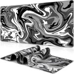 Kalanka - grand tapis de souris gaming xxl - 900 x 400 mm - gamer mouse pad avec coutures sur les bords ...