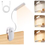 Kalanka - lampe de bureau  pince avec adaptateur usb, lampe de lecture led rechargeable, 360 flexible, ...
