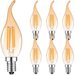 Kalanka - led filament bougie - coup de vent 4w, e14 led ampoule remplace 30w, blanc chaud, ampoule led ...