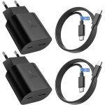 Kalanka - (lot de 2) 25w chargeur charge rapide + cable usb - c type - c compatible avec samsung s24 ...