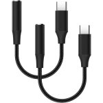 Kalanka - (lot de 2) adaptateur en nylon ultra rsistant usb - c vers prise jack 3. 5mm femelle / type ...