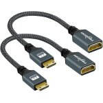 Kalanka - mini adaptateurs hdmi vers hdmi mini lot de 2, hdmi mle vers hdmi femelle supporte 3d 4k 1080p ...