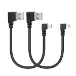 Kalanka - mini cble usb court 10 pouces, 90 degrs usb 2. 0 a, connecteur  angle droit vers mini usb, ...